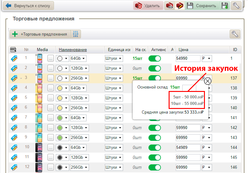 Отслеживание себестоимости в конструкторе AllPack